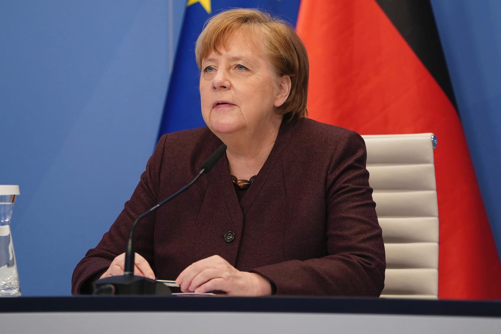 Kanzlerin Merkel: Sie hat online beim Weltwirtschaftsforum über die Pandemie gesprochen.