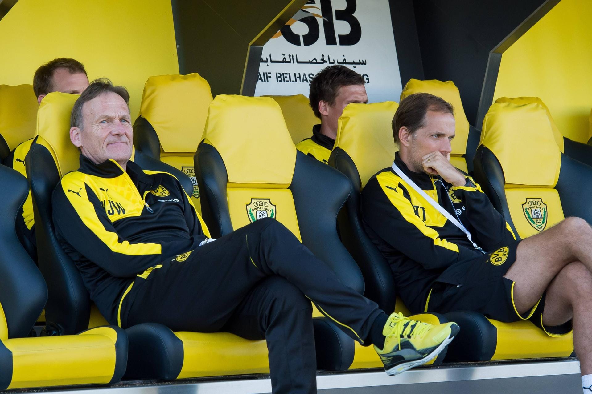 Tuchel (r.) und BVB-Chef Watzke: Unterkühltes Verhältnis.