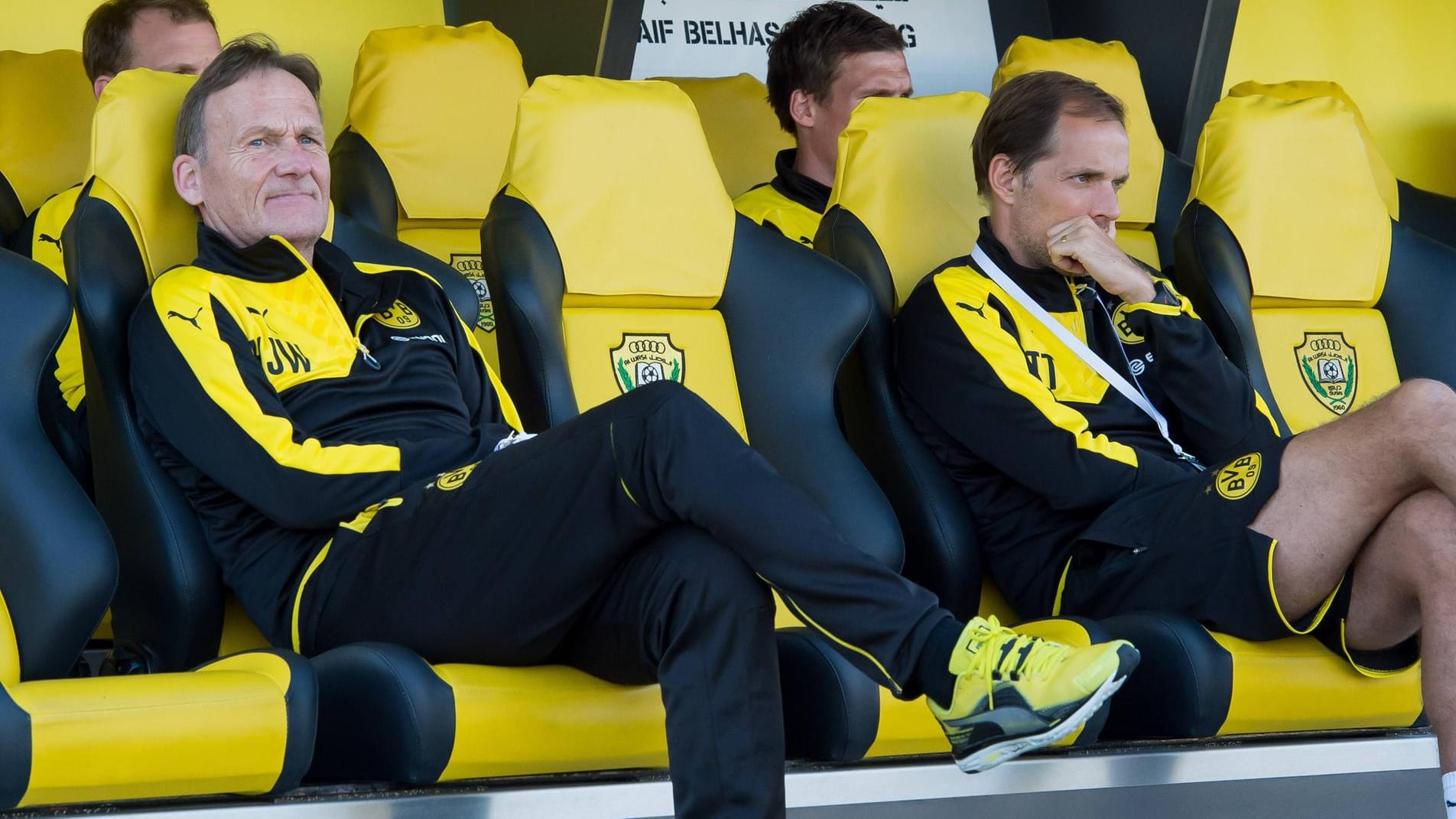 Tuchel (r.) und BVB-Chef Watzke: Unterkühltes Verhältnis.