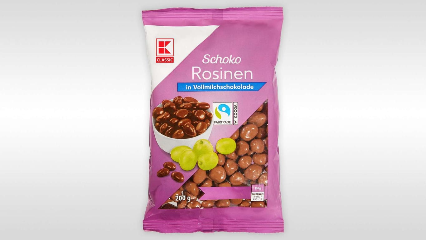 Wegen Allergiegefahr: Kaufland ruft "K-Classic Schoko Rosinen in Vollmilchschokolade 200 g" zurück.