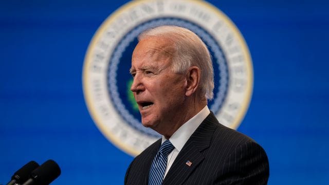 US-Präsident Joe Biden bei einer Rede: Ein erster Bundesstaat hat erfolgreich gegen die neue US-Regierung geklagt.