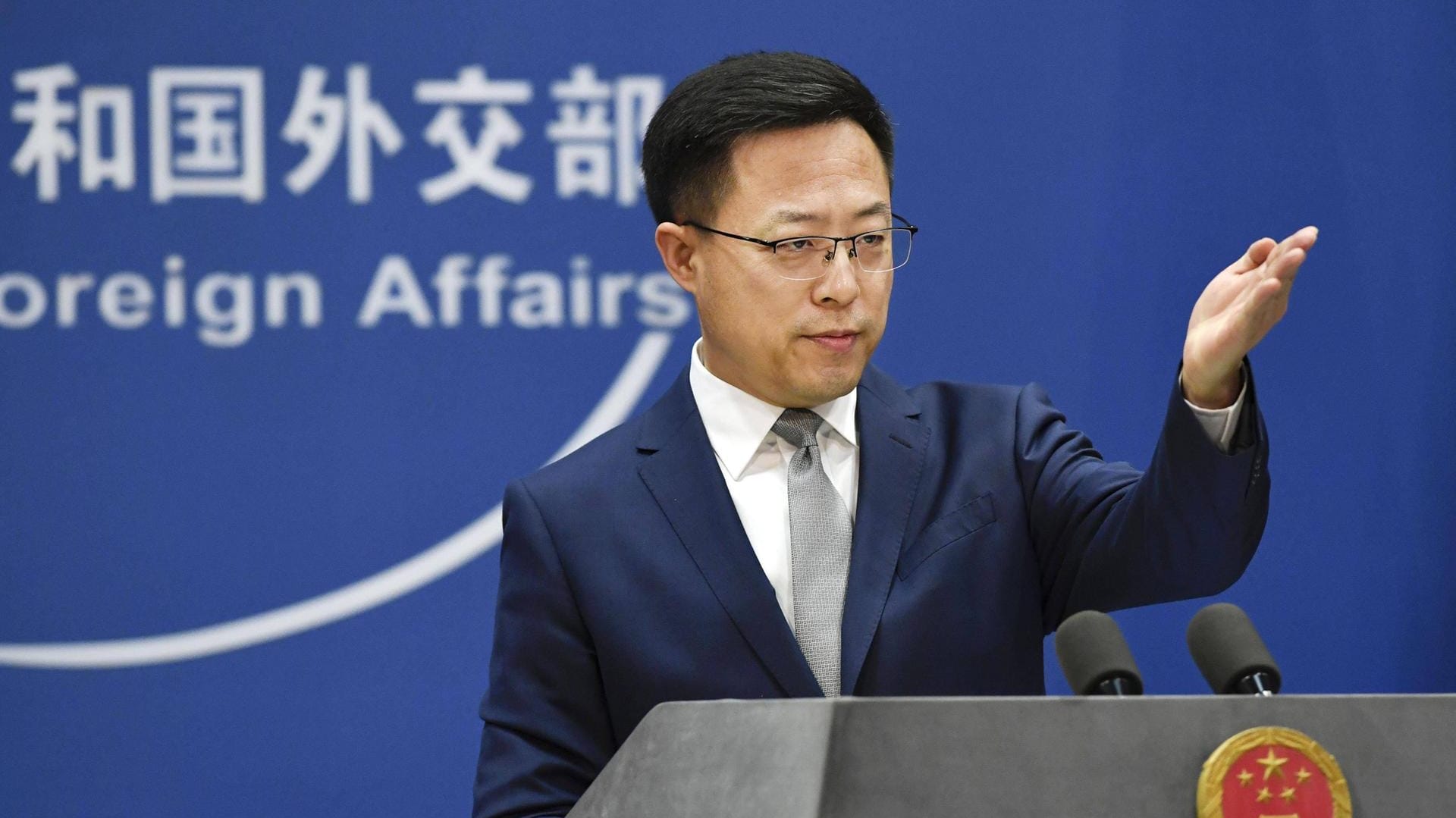 Zhao Lijian, Sprecher des chinesischen Außenministers: "Es gibt keinen Genozid in China." Zhao Lijian, Sprecher des chinesischen Außenministers: "Es gibt keinen Genozid in China."