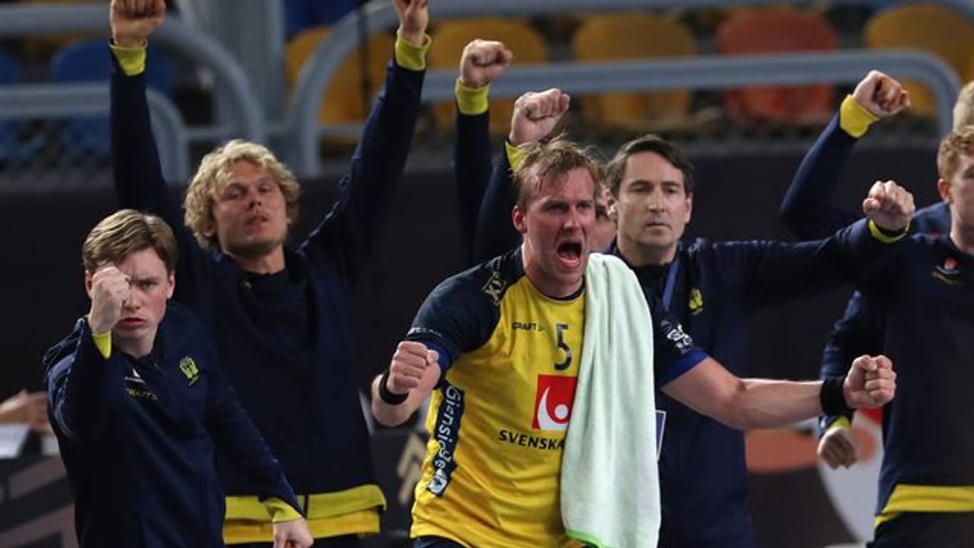 Gehen optimistisch in das WM-Halbfinale gegen Frankreich: Schwedens Handball-Nationalspieler.