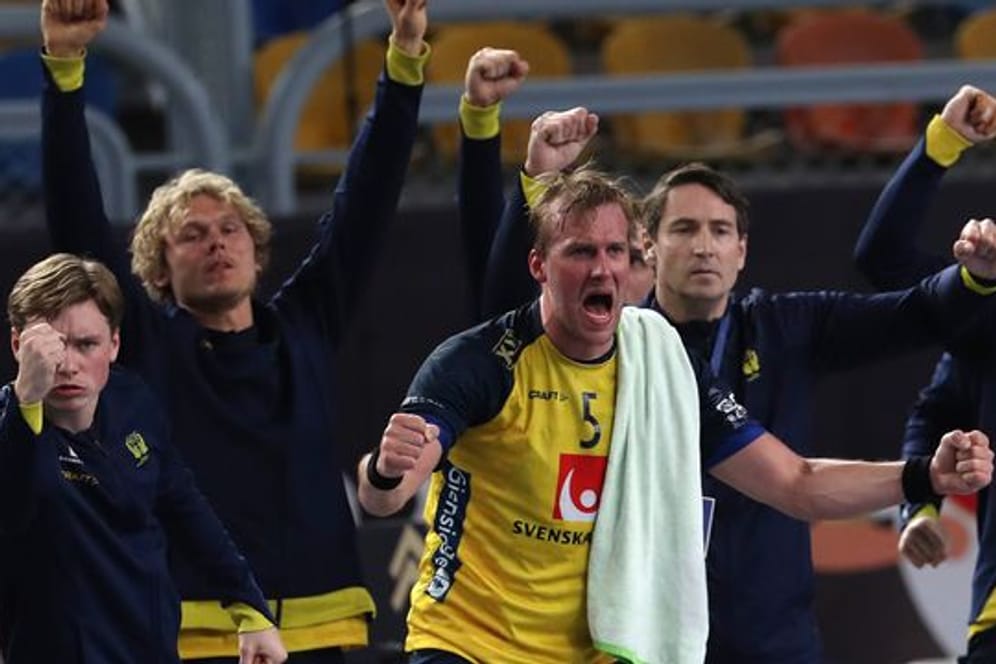 Gehen optimistisch in das WM-Halbfinale gegen Frankreich: Schwedens Handball-Nationalspieler.