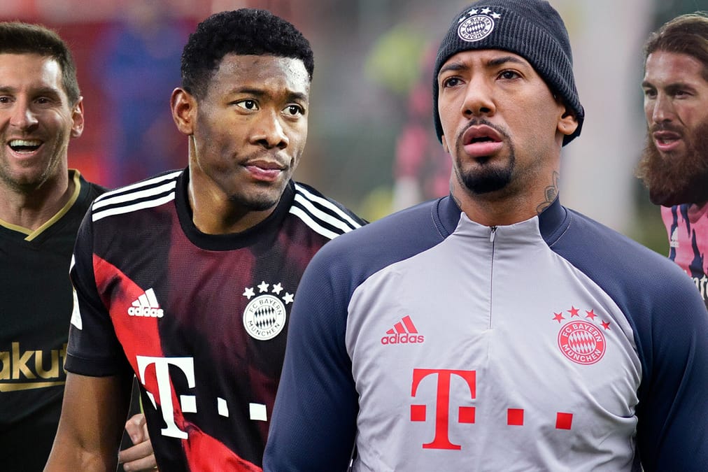 Stars mit auslaufenden Verträgen: Lionel Messi, David Alaba, Jerome Boateng und Sergio Ramos (v. l.).