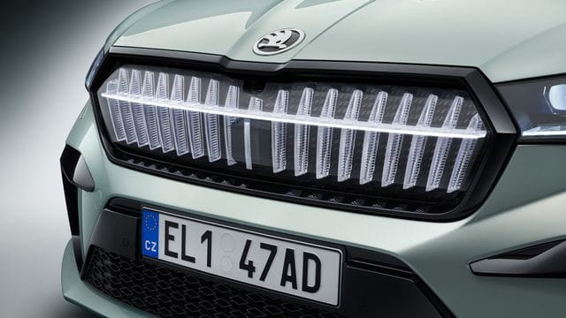 Kristallpalast: Für den neuen elektrischen Skoda Enyaq soll sich auch ein beleuchteter Frontgrill ordern lassen.