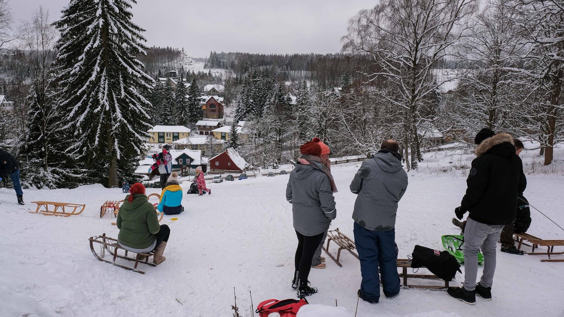 Schlittenfahren im Harz: Der Landrat bittet Touristen, nicht in die Region zu kommen.