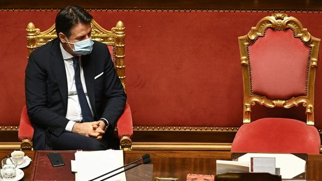 Giuseppe Conte im Senat.