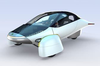 Das E-Auto-Dreirad von Aptera bekommt zusätzliche Energie durch zahlreiche Solarzellen.