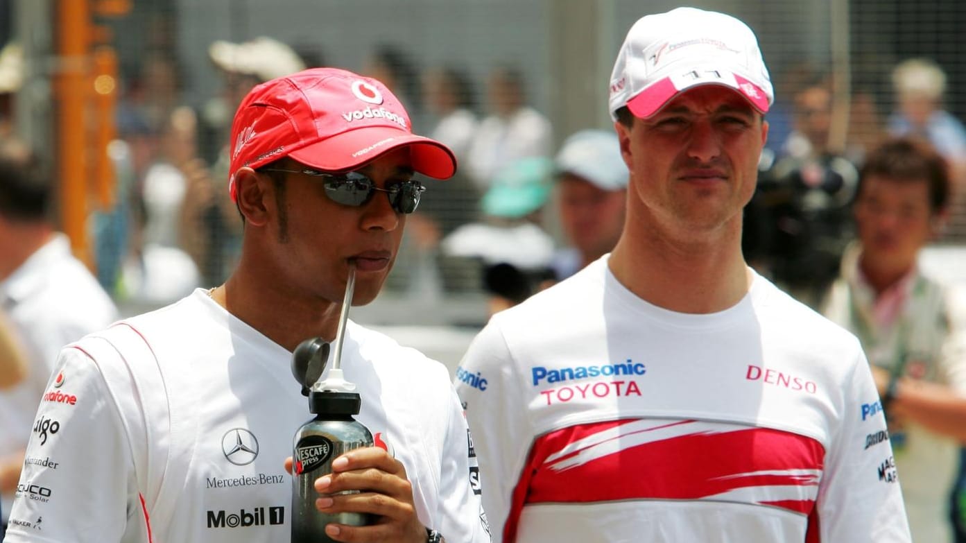 Formel-1-Fahrer im Jahr 2007: Lewis Hamilton und Ralf Schumacher (r.).