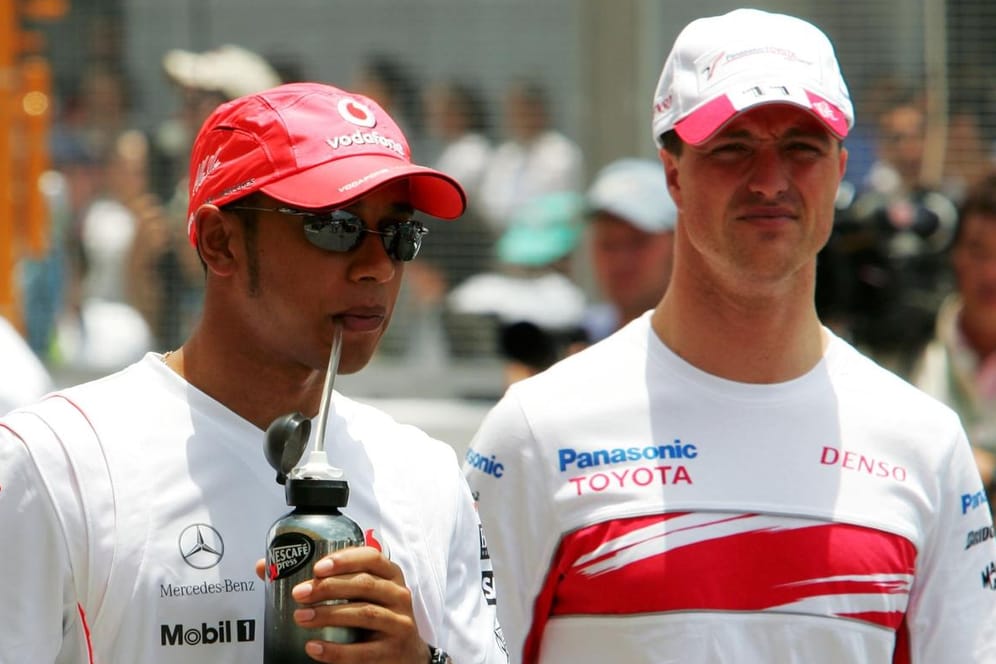 Formel-1-Fahrer im Jahr 2007: Lewis Hamilton und Ralf Schumacher (r.).
