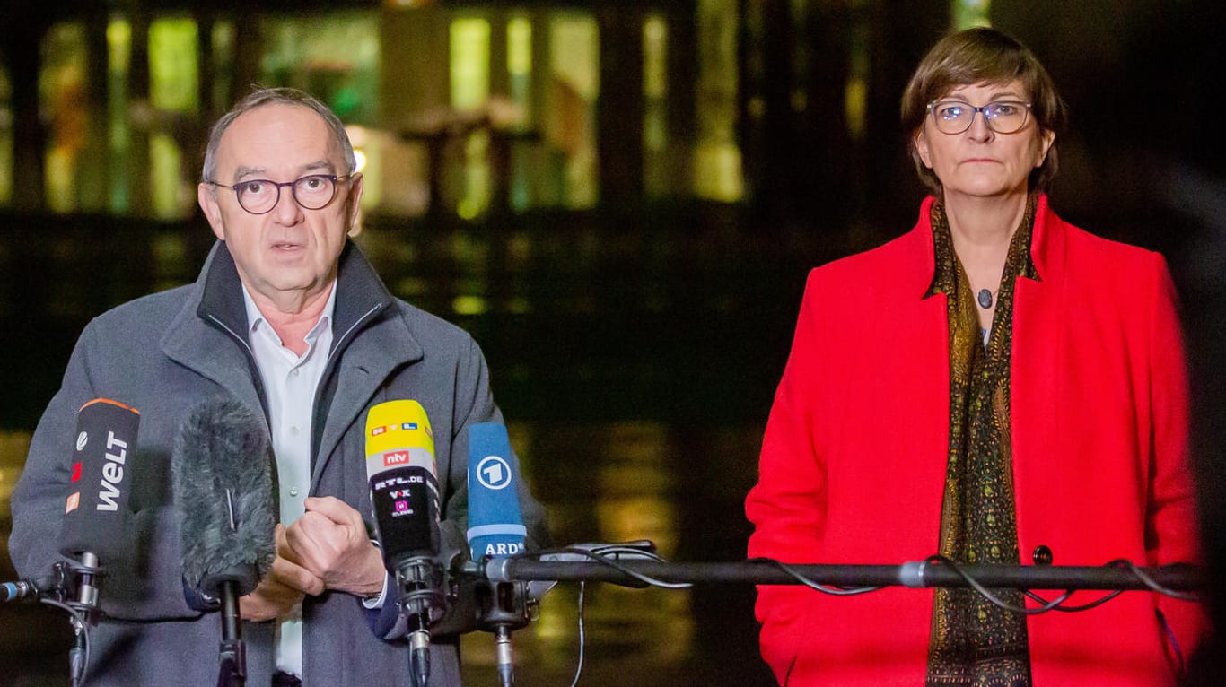 Norbert Walter-Borjans und Saskia Esken: Vor dem Koalitionsausschuss üben sie scharfe Kritik am Regierungspartner.