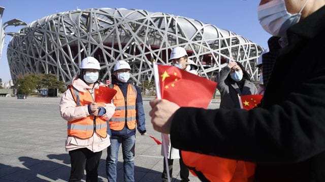 Vorbereitungen für die Eröffnungsfeier der Olympischen Winterspiele in Peking am 4. Vorbereitungen für die Eröffnungsfeier der Olympischen Winterspiele in Peking am 4.