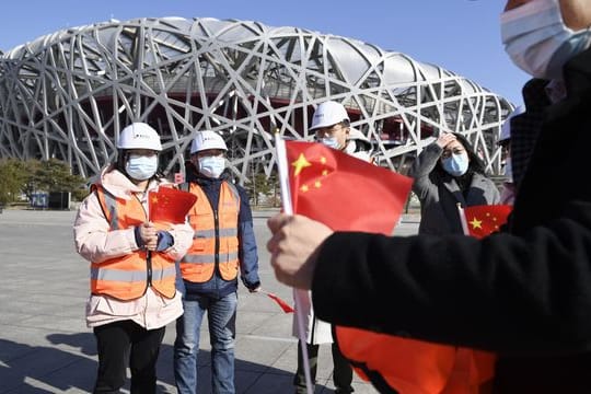 Vorbereitungen für die Eröffnungsfeier der Olympischen Winterspiele in Peking am 4.