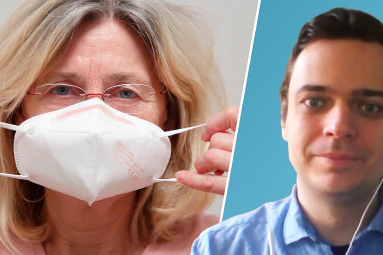 Schutz nicht gegeben? Epidemiologe André Karch erklärt im Video, warum Menschen mit einer FFP2-Maske schlechter dastehen könnten als mit medizinischem Mund-Nasen-Schutz und beantwortet Fragen der t-online-Leser.