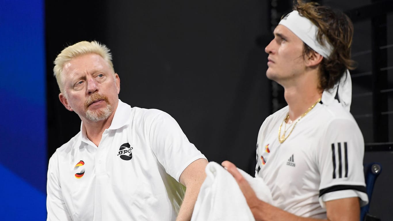 Alexander Zverev: Der deutsche Tennisprofi tritt bei den Australian Open an, Boris Becker (l.) glaubt an ihn.