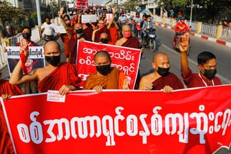 Buddhistische Mönche in Myanmar: Sie marschierten an der Spitze der Bewegung.
