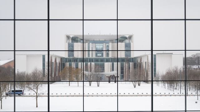 Blick auf das Bundeskanzleramt in Berlin.