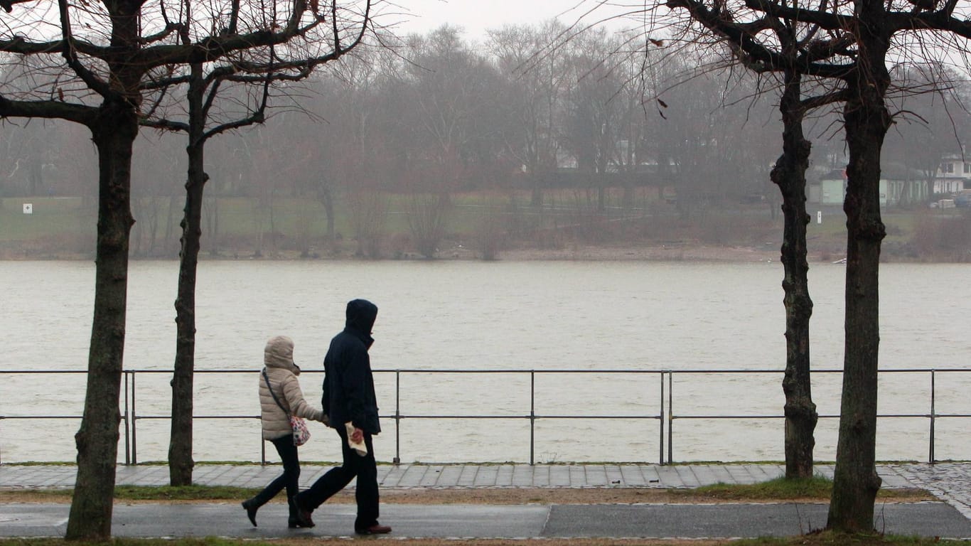 Zwei Spaziergänger an der Promenade in Bonn (Symbolbild): Die Rheinuferpromenade in der Innenstadt soll neu gestaltet werden.