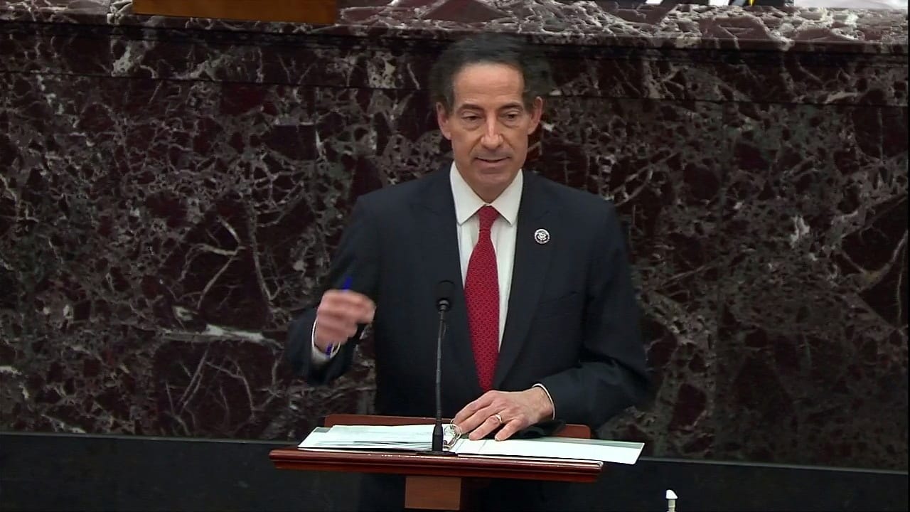 Jamie Raskin: Der demokratische Anklageführer macht den Trump-Anwälten Vorwürfe.