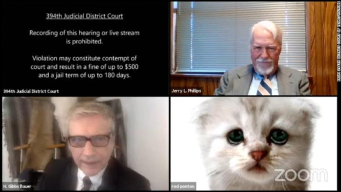 Eine Anhörung vor einem Bundesgericht in Texas: Der Anwalt hatte Probleme mit seinen Videoeinstellungen.