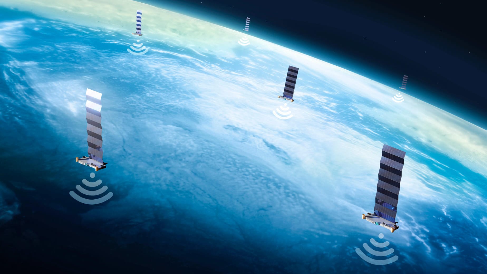 Illustration von Starlink-Satelliten: Sie bringen Internet in abgelegene Winkel der Erde