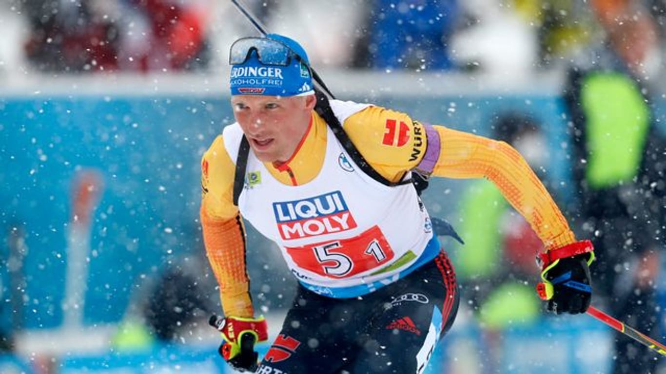 Die deutsche Biathlon-Mixed-Staffel um Erik Lesser kam nur auf Rang sieben.