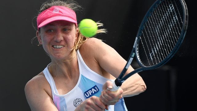 Hatte gegen die Tschechien Muchova keine Chance: Mona Barthel in Aktion. Hatte gegen die Tschechien Muchova keine Chance: Mona Barthel in Aktion.