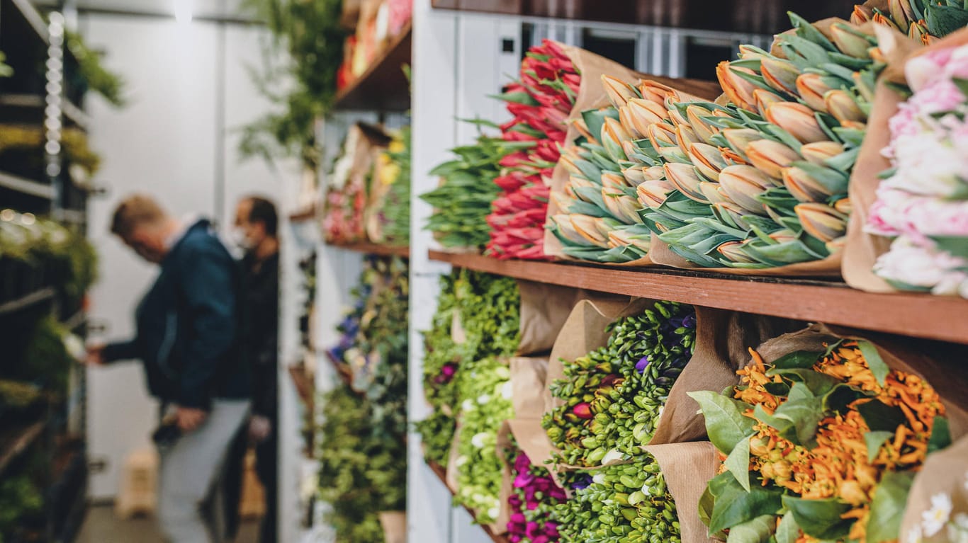 Ein Blumenhändler: In Niedersachsen und Schleswig-Holstein sollen Blumenläden bald wieder öffnen.