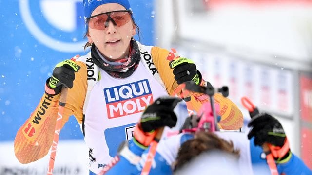 Will es im WM-Sprint in Pokljuka besser als die Männer am Tag zuvor machen: Franziska Preuß. Will es im WM-Sprint in Pokljuka besser als die Männer am Tag zuvor machen: Franziska Preuß.