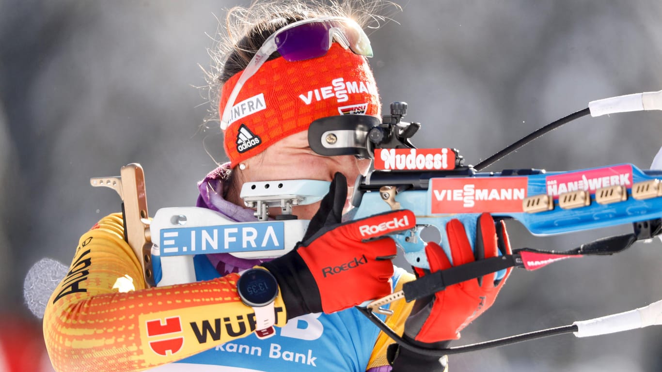 Denise Herrmann: Die Lauf-Spezialistin überzeugte beim Sprint auch am Schießstand.