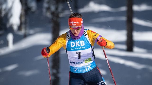 Peilt im Verfolgungsrennen in Pokljuka eine WM-Medaille an: Denise Herrmann. Peilt im Verfolgungsrennen in Pokljuka eine WM-Medaille an: Denise Herrmann.