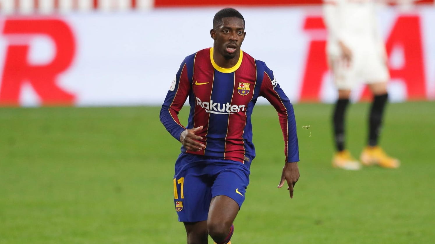 Ousmane Dembélé: Der Barca-Spieler feierte seinen 100. Einsatz im Dress der Katalanen. Ousmane Dembélé: Der Barca-Spieler feierte seinen 100. Einsatz im Dress der Katalanen.