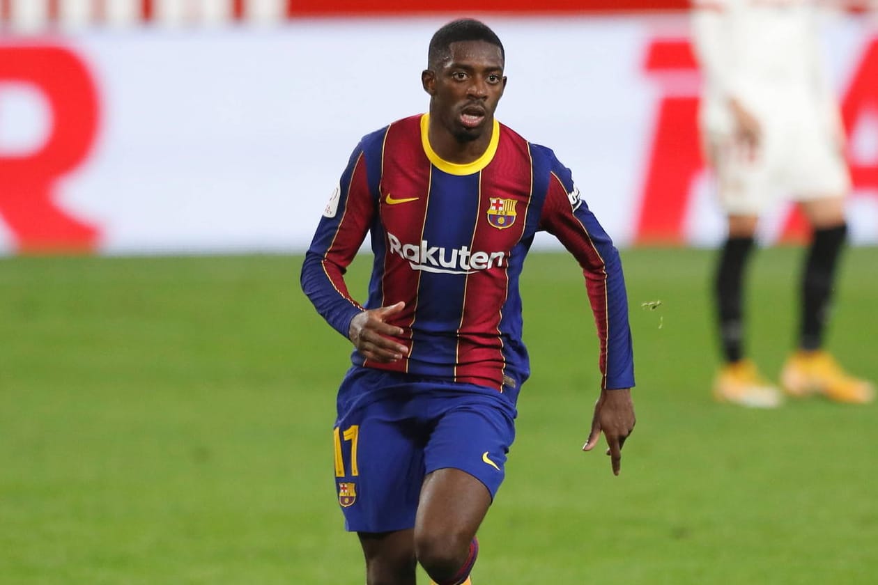 Ousmane Dembélé: Der Barca-Spieler feierte seinen 100. Einsatz im Dress der Katalanen.
