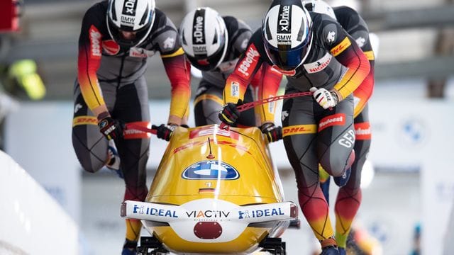 Holten WM-Gold in Altenberg: Francesco Friedrich, Thorsten Margis, Candy Bauer und Alexander Schüller aus Deutschland.
