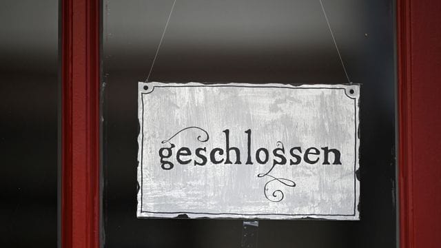 Ein geschlossenes Geschäft in der Erfurter Altstadt.