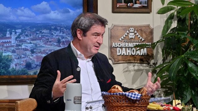 Bayerns Ministerpräsident Markus Söder (CSU) spricht beim Politischen Aschermittwoch der Partei. Bayerns Ministerpräsident Markus Söder (CSU) spricht beim Politischen Aschermittwoch der Partei.