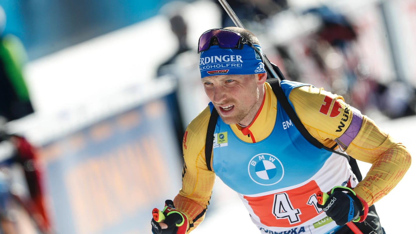 Erik Lesser: In der Single-Mixed-Staffel mit Franziska Preuß verpasste er die Medaillenränge deutlich.