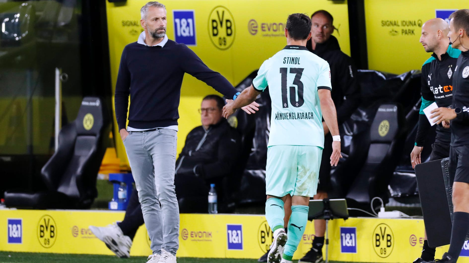 Nur noch bis Saisonende zusammen in Gladbach: Trainer Rose (l.) und Kapitän Stindl.