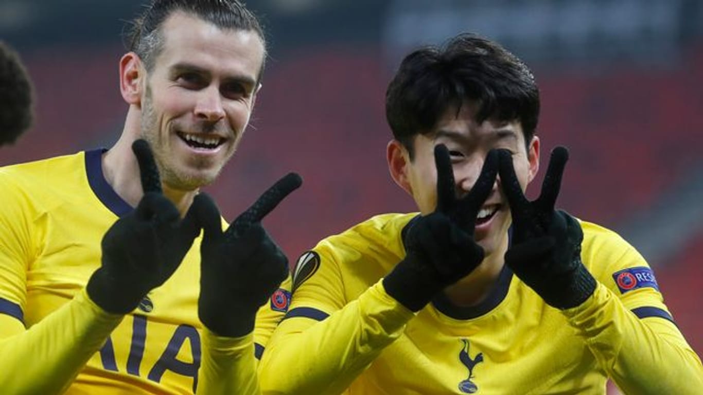 Heung-Min Son (r) und Gareth Bale legten mit ihren Toren den Grundstein zum Sieg von Tottenham Hotspur beim Wolfsberger AC.
