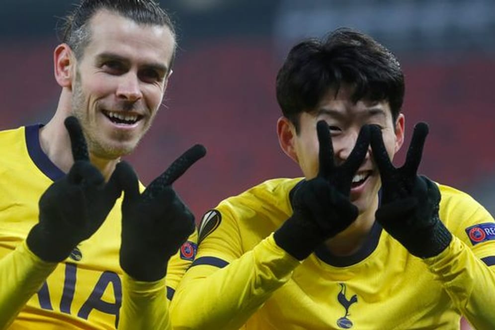 Heung-Min Son (r) und Gareth Bale legten mit ihren Toren den Grundstein zum Sieg von Tottenham Hotspur beim Wolfsberger AC.