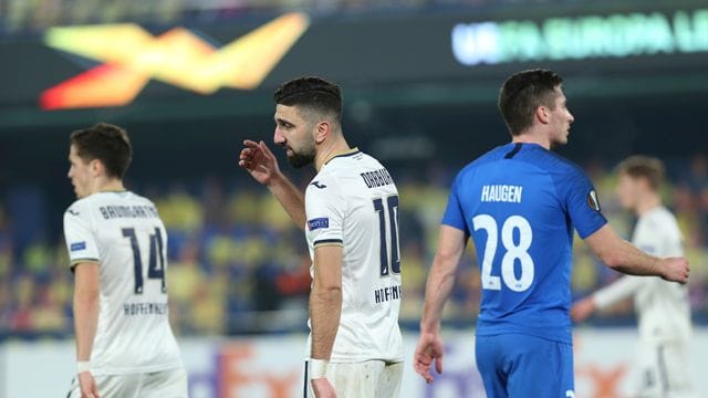 Zwei Treffer von Munas Dabbur (M) reichten Hoffenheim nicht zum Sieg gegen Molde. Zwei Treffer von Munas Dabbur (M) reichten Hoffenheim nicht zum Sieg gegen Molde.