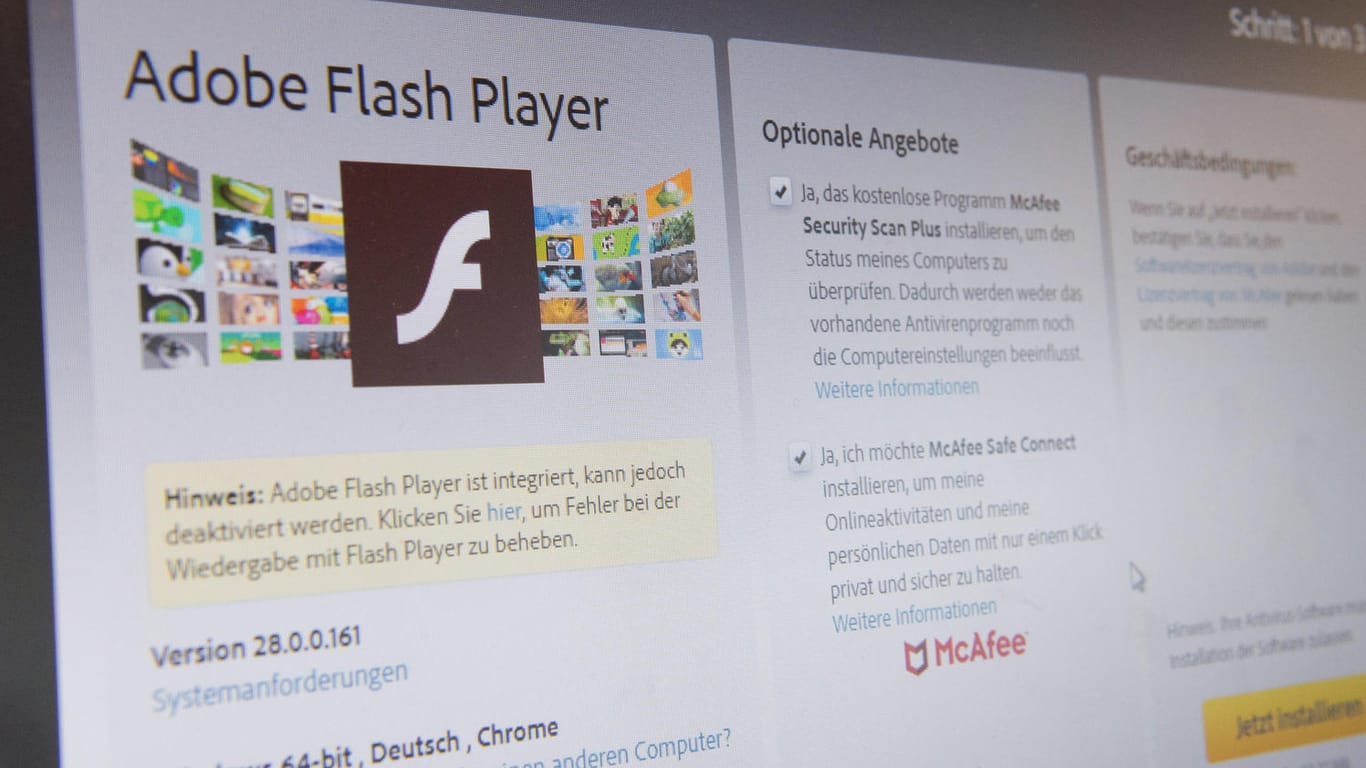 Der Flash Player: Microsoft hat damit begonnen, die Adobe-Software per automatischem Update von Windows-Rechnern zu entfernen.