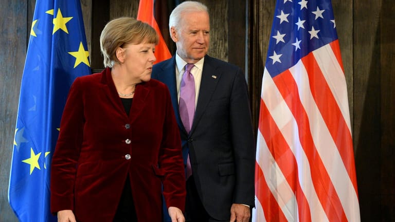 Angela Merkel und Joe Biden bei der Münchner Sicherheitskonferenz 2015: Das G7-Treffen 2021 findet digital statt.