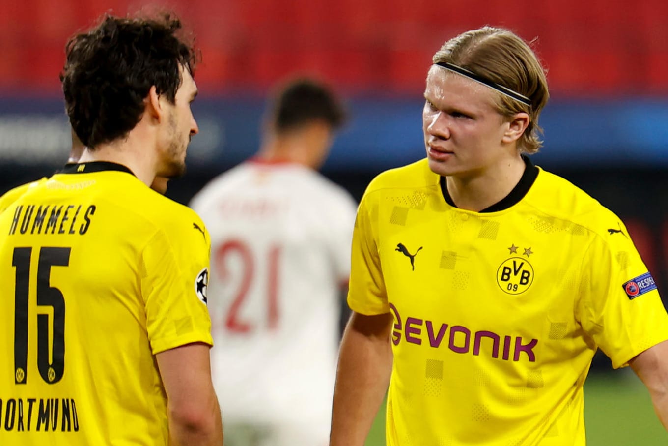 Erling Haaland (r.): Der Norweger zeigte gegen den FC Sevilla die Leistung, die der BVB von ihm braucht.