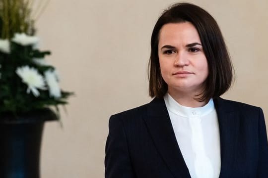 Swetlana Tichanowskaja, Oppositionspolitikerin aus Belarus, lebt im Exil in Litauen.