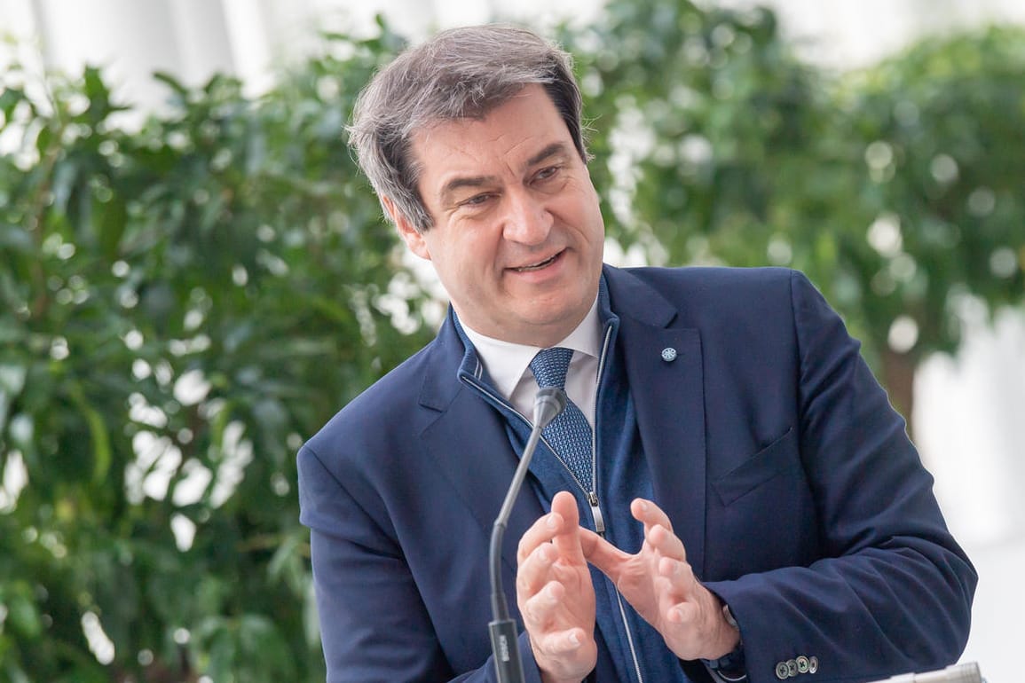 Markus Söder auf einer Pressekonferenz: Der bayerische Ministerpräsident hat für sein Bundesland Lockerungen ab dem 1. März angekündigt.