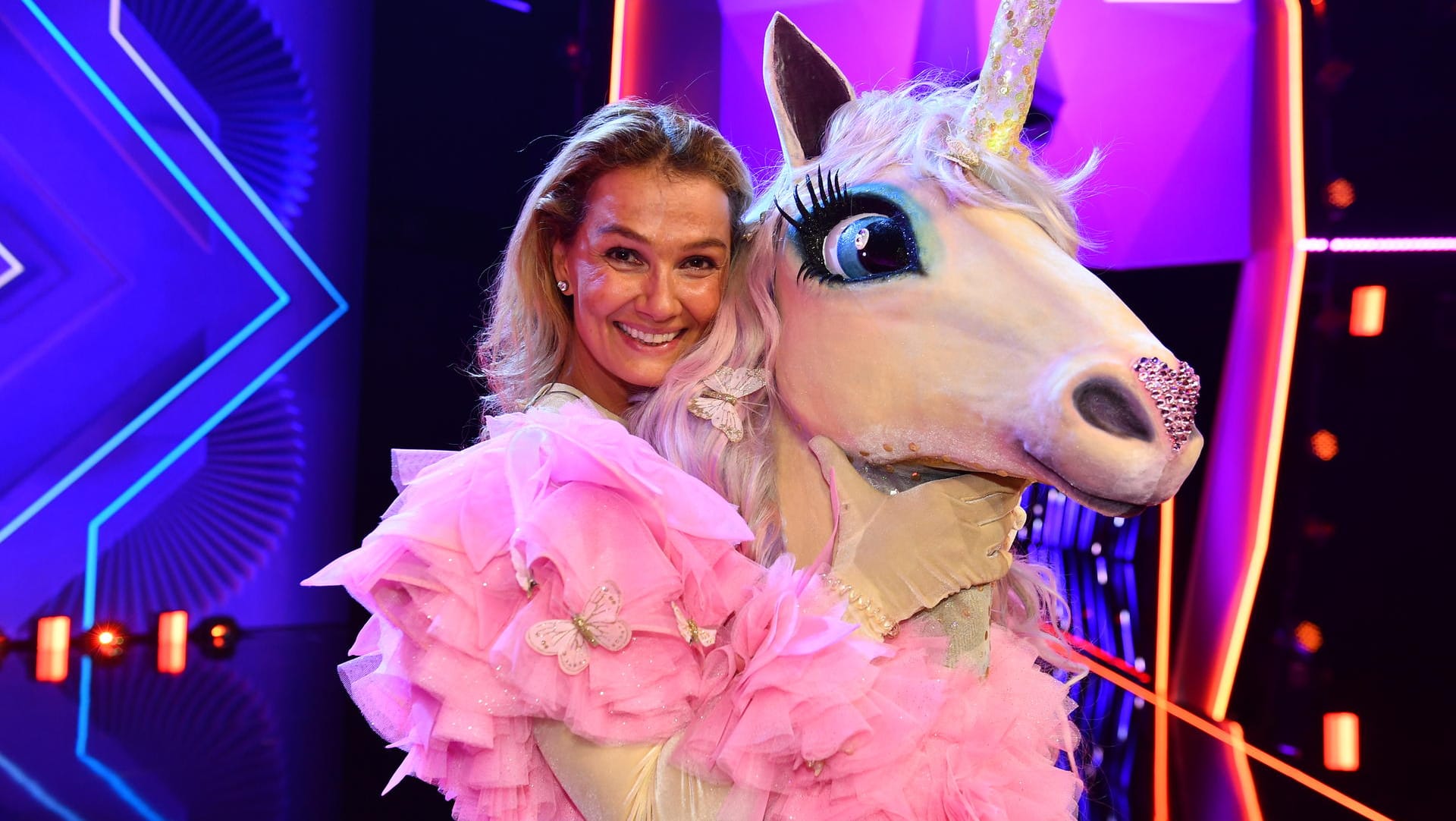 Franzi van Almsick: Sie war der Star unter der Einhorn-Maske.