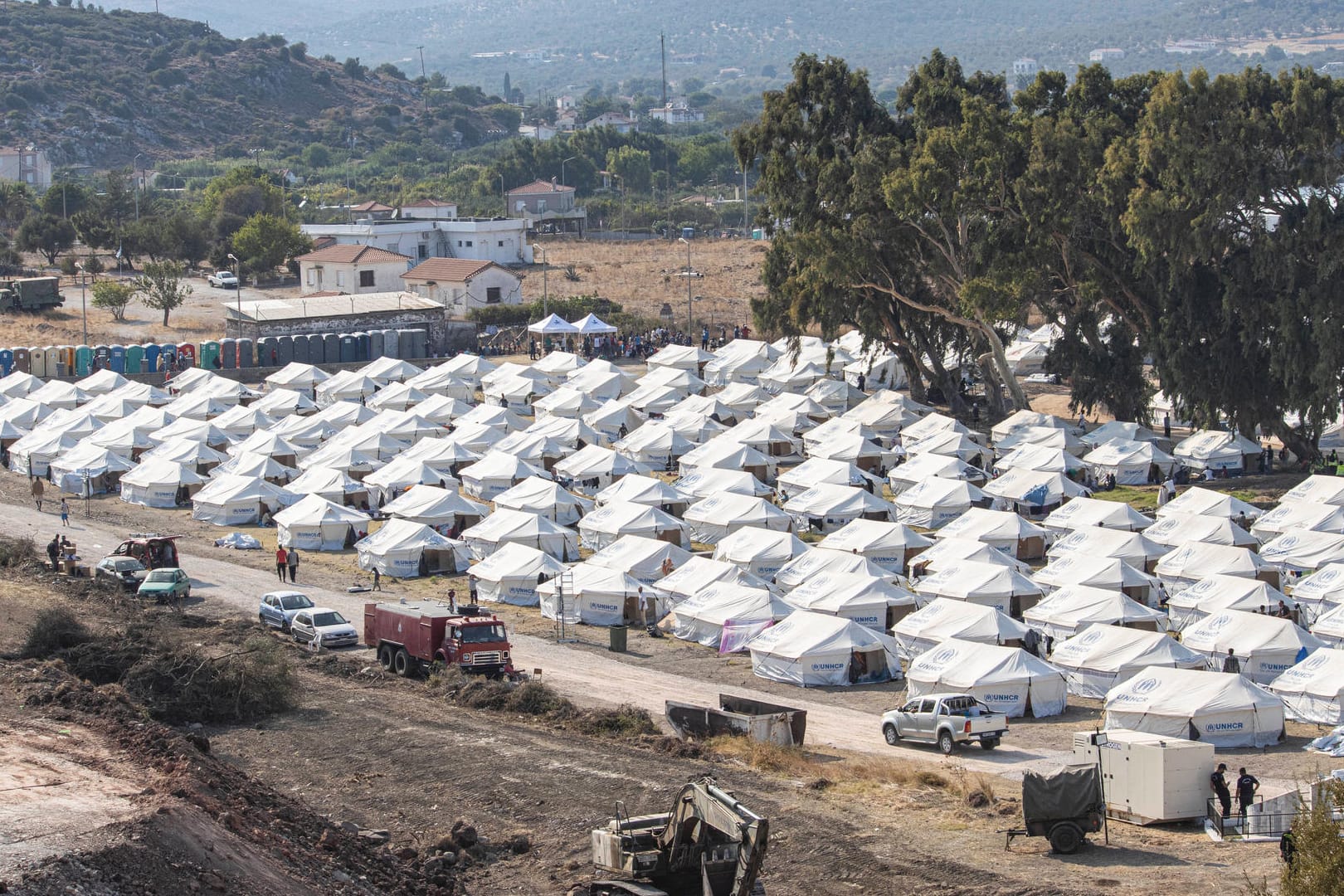 Flüchtlingslager in Mytilene, Griechenland: Dort hat eine 26-Jährige sich selbst angezündet.