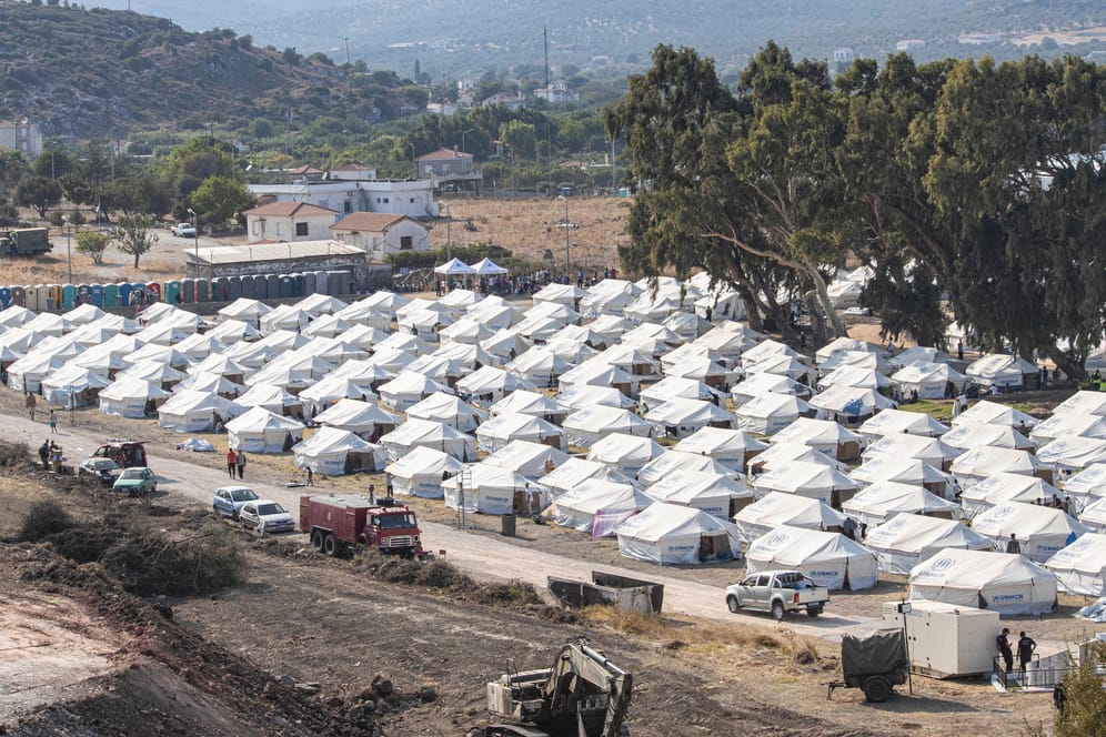 Flüchtlingslager in Mytilene, Griechenland: Dort hat eine 26-Jährige sich selbst angezündet.
